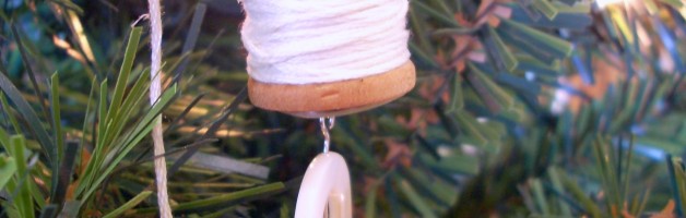 Mixed Media Wooden Spool Christmas Ornaments