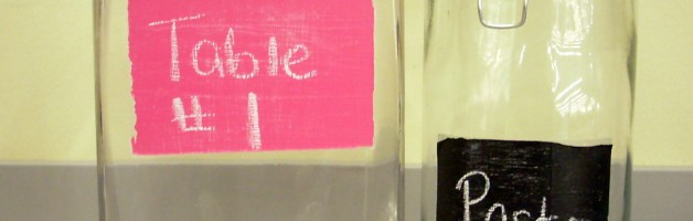 DIY Wedding Centerpiece Chalkboard Label Vases