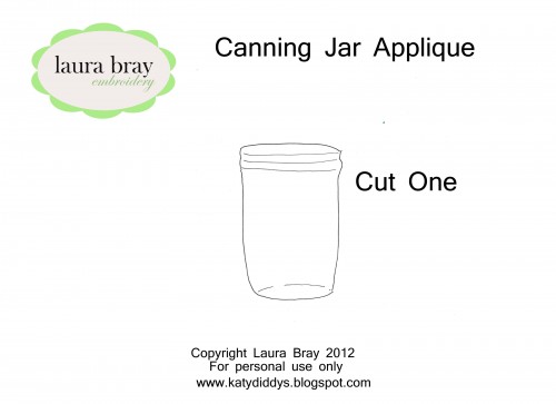 Sew Up a Canning Jar Bag to Store Canning Jar Lids and Rings pattern for canning jar applique