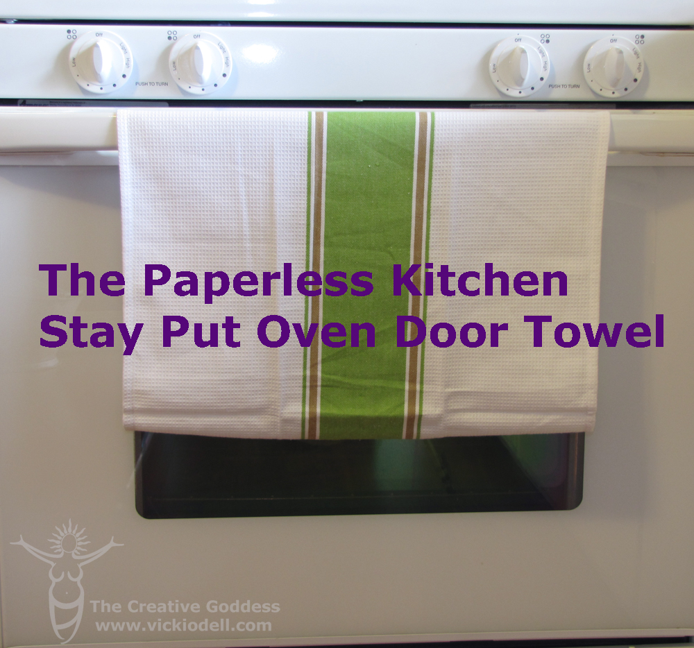 The Paperless Kitchen - Stay Put Oven Door Towel • Vicki O'Dell