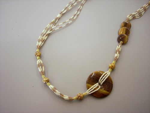 Asymmetrical Donut Bead Necklace