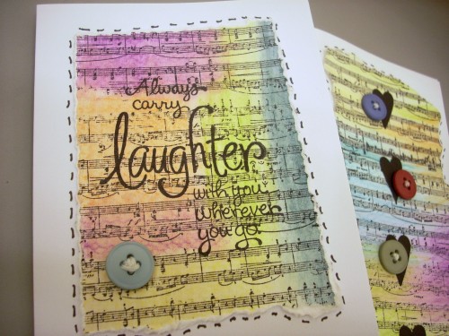 How to Use Watercolor Pencils and Rubber Stamps
