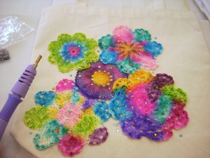 Sharpie And Doily Tie Dye Tote Bag