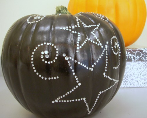 Halloween Crafts - Rhinestone Pumpkin