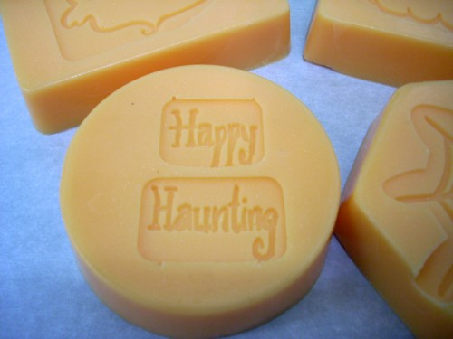 Halloween Crafts - How to Make Embossed Soaps with Unmounted Rubber Stamps