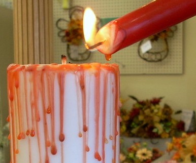 Halloween Crafts - How to Make a Bloody Pillar Candle