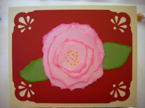 Make a Valentine's Day Card with a Torn Paper Rose