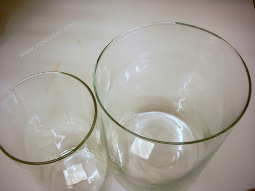 Clear cylinder vases