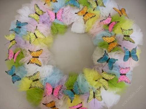 Tulle and Butterfly Spring Wreath