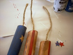 4th of July Craft - Hand Painted Wood Fireworks