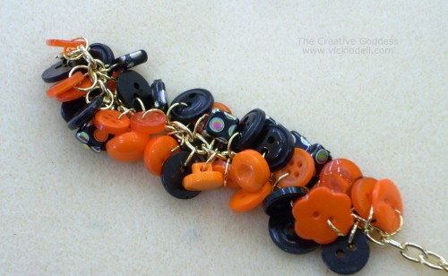 Easy to Make Bead and Button Bracelet for Halloween
