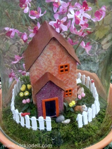 sizzix die cut house, miniatures, doll house, 