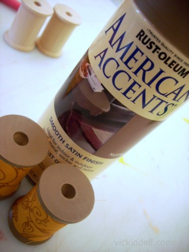 Wooden Spool Thanksgiving Place Card Holders