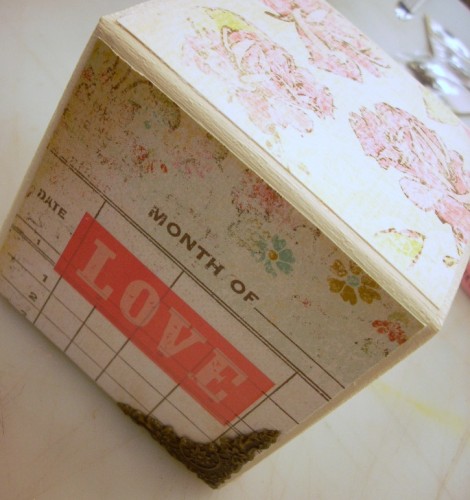 Mixed Media LOVE Block for Valentine's Day