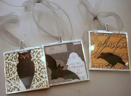 Halloween Crafts - Martha Stewart Papers and Memory Glass Ornaments