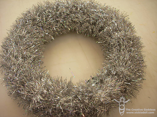 Vintage Inspired Tinsel Wreath for Christmas Decor