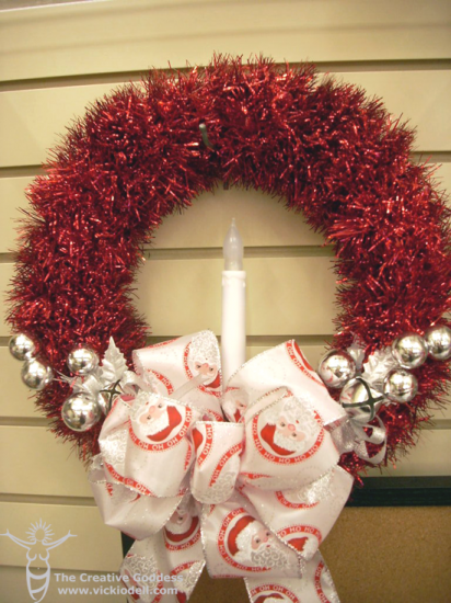 Vintage Inspired Tinsel Wreath for Christmas Decor