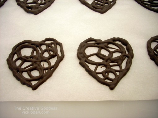 Lacy Chocolate Heart Garnish for Valentine’s Day