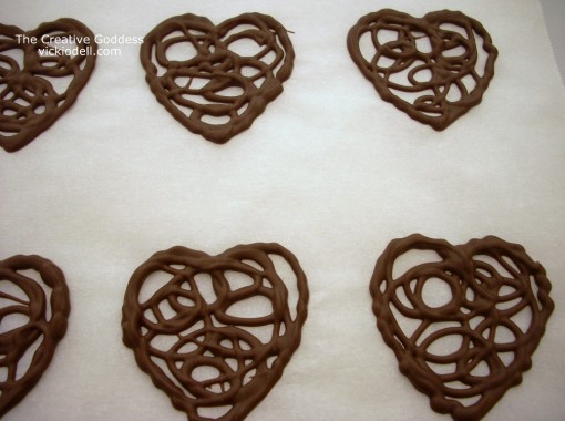 Lacy Chocolate Heart Garnish for Valentine's Day