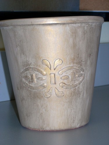 Decorate a Clay Pot with Modeling Paste, Paint and a Stencil