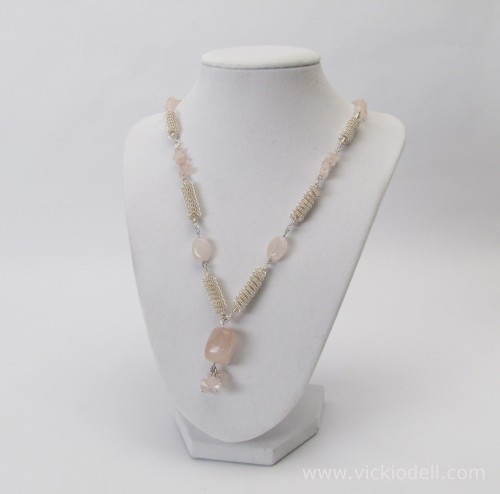 Make a Coiled Wire Bead and Rose Quartz Necklace