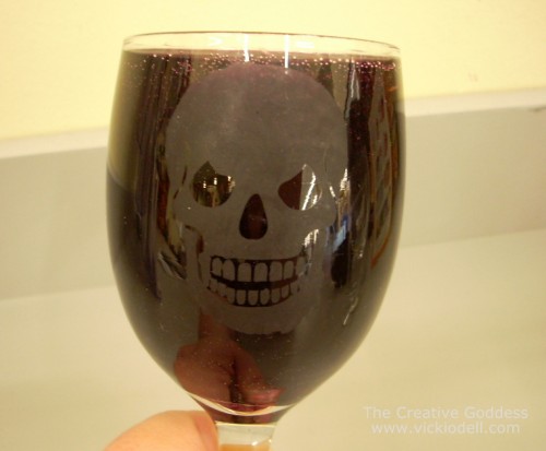 Halloween Crafts: Etched Glass with Gel Candle