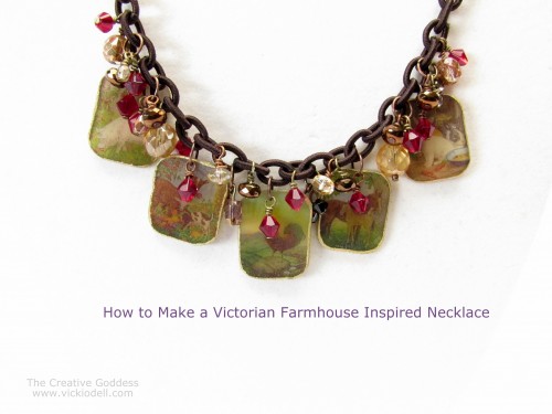 How to Make a Victorian Farmhouse Inspired Shrink Plastic Necklace