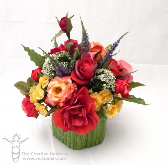 A Mini Lesson in Floral Design with a Silk Rose Flower Arrangement