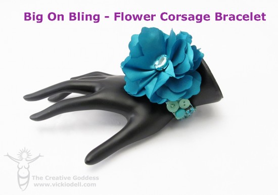 Big On Bling - Flower Corsage Bracelet