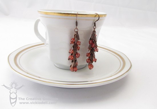 Copper and Coral Earrings